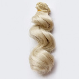 BLOND Srebrny - Falowane 15cm - Włosy Do Lalek