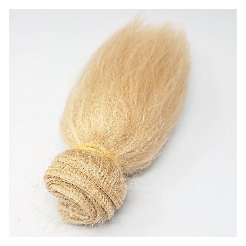 Włosy moherowe dla lalek 5cm - BRĄZOWE